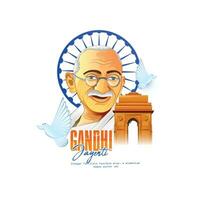 happy Gandhi Jayanti vector illustration design