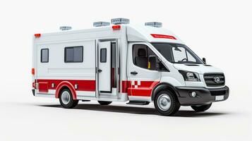 Displaying a 3D miniature Ambulance. Generative AI photo