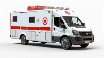 Displaying a 3D miniature Ambulance. Generative AI photo