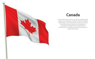 Waving flag of Canada on white background. Template for independence day vector