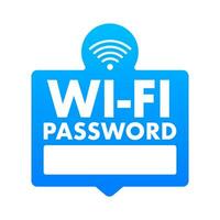 Free WiFi Password Symbol Sign. Vector stock illustration