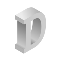 Letter D 3d Isometric Logo Icon PNG with transparent background