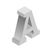 Letter A 3d Isometric Logo Icon PNG with transparent background