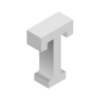 Letter T 3d Isometric Logo Icon png with transparent background