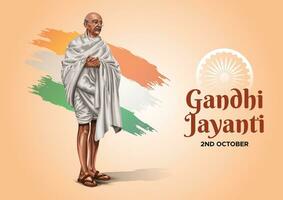 2nd October Happy gandhi jayanti. vector illustration design