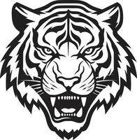 Shadowed Jungle Ruler Mark Monochrome Tiger Pride Emblem vector