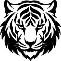 Tiger - Black and White Isolated Icon - Vector illustration