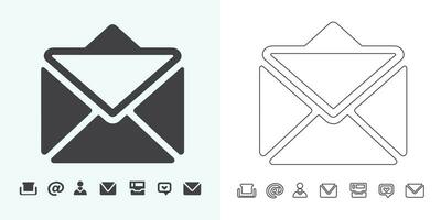 Email envelope icon vector illustration. Mail icon set. email icon vector. E-mail icon. Envelope illustration