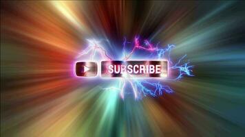 Subscribe pink neon 3D text abstract sci fi word video