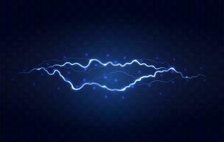 Lightning flash effect. Realistic electric lightning, Abstract background in the form of lightning. A powerful charge causes many sparks. Power of nature. vector