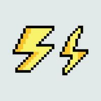 pixel lightning bolt icon vector illustration