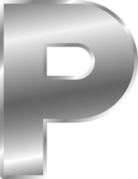 Silver Alphabet Letter P png