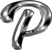 Metal Liquid Alphabet Letter P png