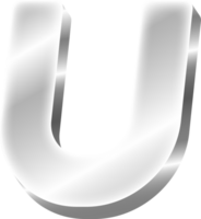 Silver Alphabet Letter U png