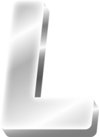 Silver Alphabet Letter L png