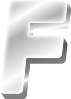 Silver Alphabet Letter F png