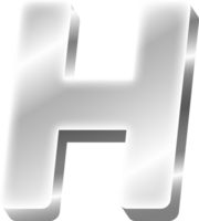 Silver Alphabet Letter H png