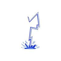 thunder lightning effect cartoon vector illustration