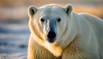 AI generated a close up of a polar bear in the snow photo