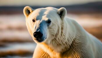 AI generated a close up of a polar bear in the wild photo