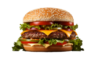 AI generated Hamburger on Transparent Background, PNG format