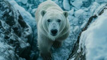 AI generated polar bear looking up free photo