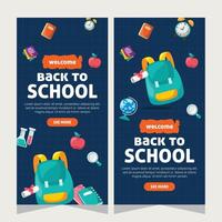 Education school stories social media template design vector