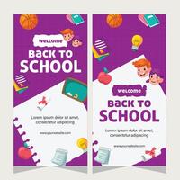 Vertical banner or stories social media template about education vector