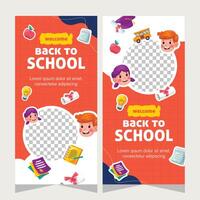 Vertical banner or stories social media template about education vector