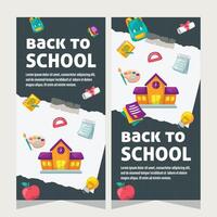 Education school stories social media template design vector