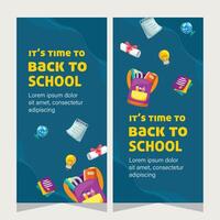 Education school stories social media template design vector