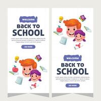 Education school stories social media template design vector