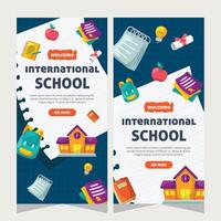 Education social media stories design template vector