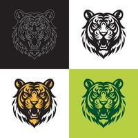 tiger head logo vector set