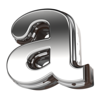 Silver Letter a Small 3d Rendering png