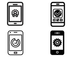 Mobile phone icon set vector on white background illustration