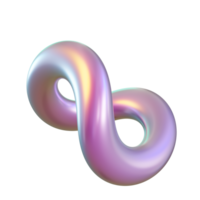 holographic infinity symbol icon 3d png