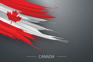 3d grunge brush stroke flag of Canada vector