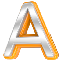 Font A Gold With White 3D Render png