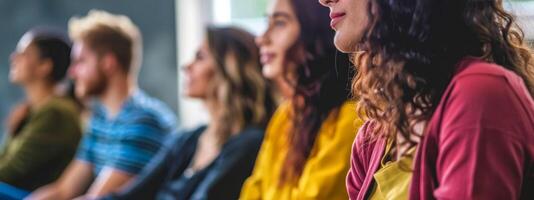 AI Generated Diverse group of people attending seminar photo