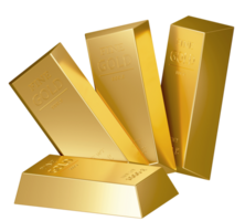 Gold Bullion, Fine Gold bars, gold treasury. banking, business, investment, and exchange rates, Gold market. poster design and infographics with transparent backgrounds. 3D illustration png