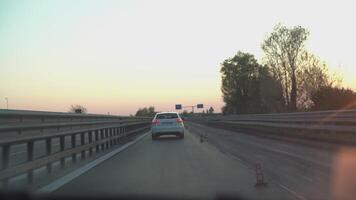 ROME ITALY 25 APRIL 2021 Italian highway travel at sunset video