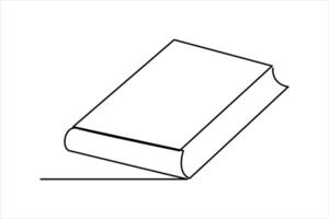 Continuous one line drawing of a book icon. outline vector illustration