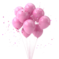 AI generated 3D Rendering of a Pink Celebration Balloons on Transparent Background - Ai Generated png