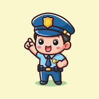 cute vector design illustration of little policeman