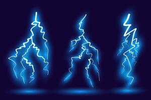 Cartoon animation of a lightning bolt. vector