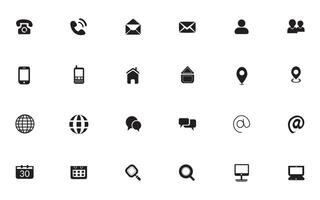 Contact related icon set, Essential Flat Stroke Circular Web Icon Set Phone Contact Location Button, Web icon, contact us icon, address, location, email, phone. Contact information symbols collection. vector