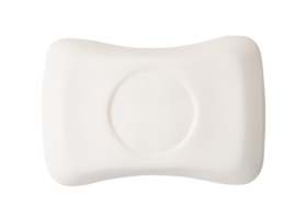 Top view of single bar of dry white soap isolated with clipping path in file format png