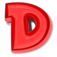 Red D 3d Text Render png