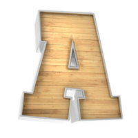 Wood Font A 3d render png